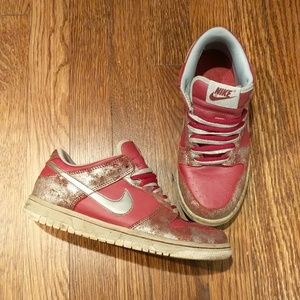 Maroon and Silver Nike Dunks